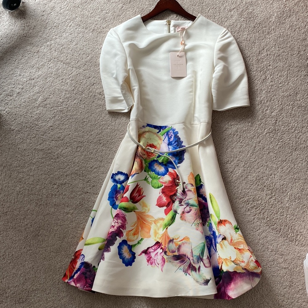 Ted BakerTapestry Flora' Belted Fit & Flare Dress